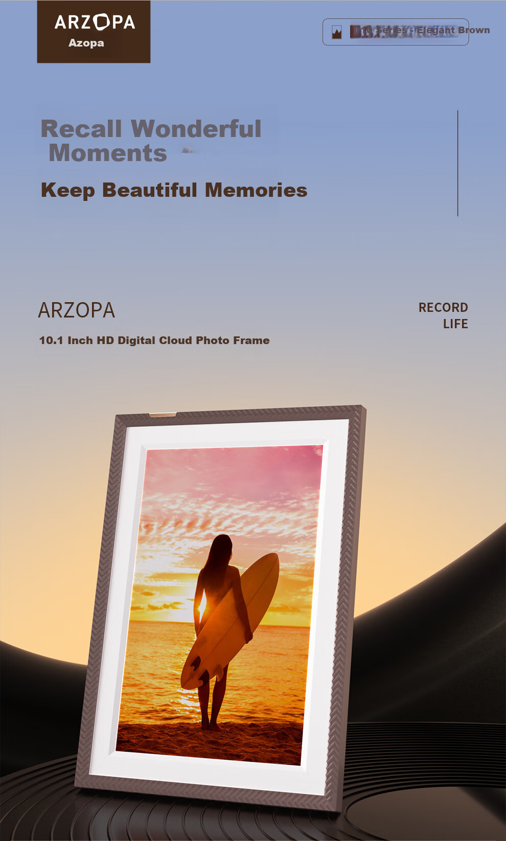 ARZOPA D14Pro 14-inch 2K Ultra HD Digital Photo Frame Smart Cloud Frame Touchscreen Photo Video Player Gift Recommended 3
