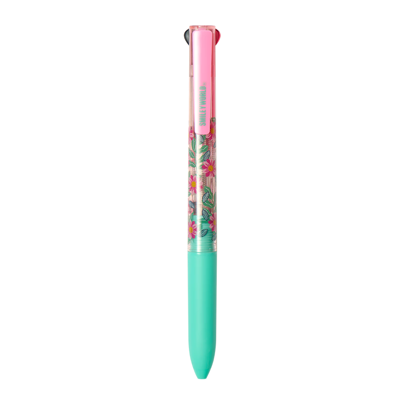 KACO x SMILEYWORLD Collaboration Youxie 3-in-1 Multifunction Pen Multi-color Black and Red Retractable Gel Pen + Mechanical Pencil Office Student Marker Pen Huaye