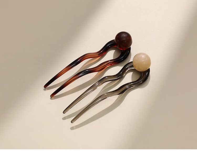 CHIMERA Vintage Round Bead New Chinese Style U-Shaped Hairpin Bun Maker Hair Stick for Women Birthday Gift Set of 2 8