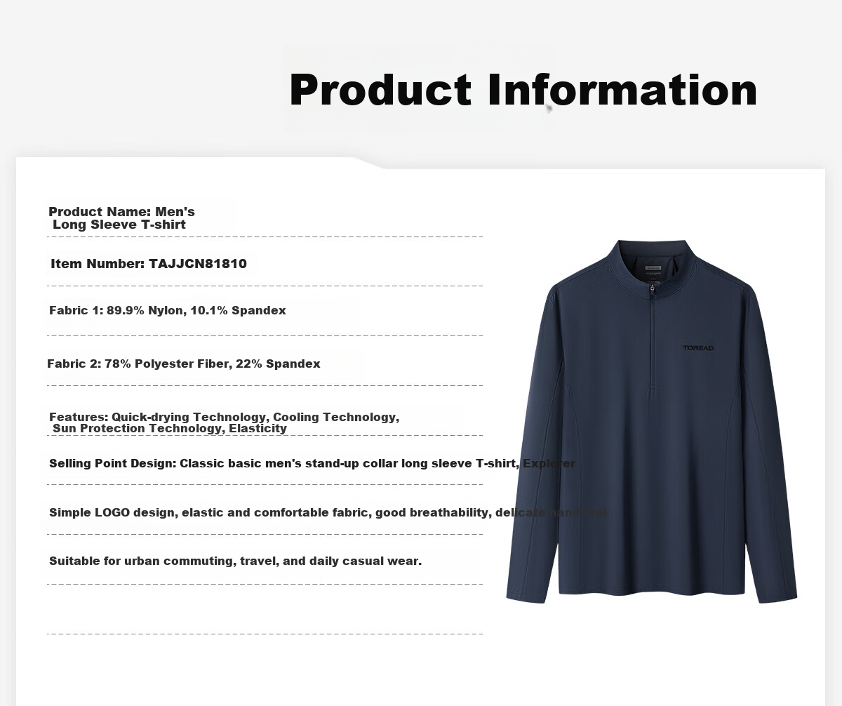 TOREAD Long-Sleeve T-Shirt, Spring And Summer Outdoor Sports Men's Functional Top, Breathable Thin Undershirt, TAJJCN81810 6