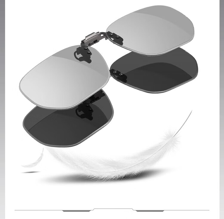 Bertha Gradient Color Driving Clip-On Sunglasses for Men, Nearsighted, Day And Night Use, Specialized for Driving, Sun Protection, Myopia Glasses Adapter 38
