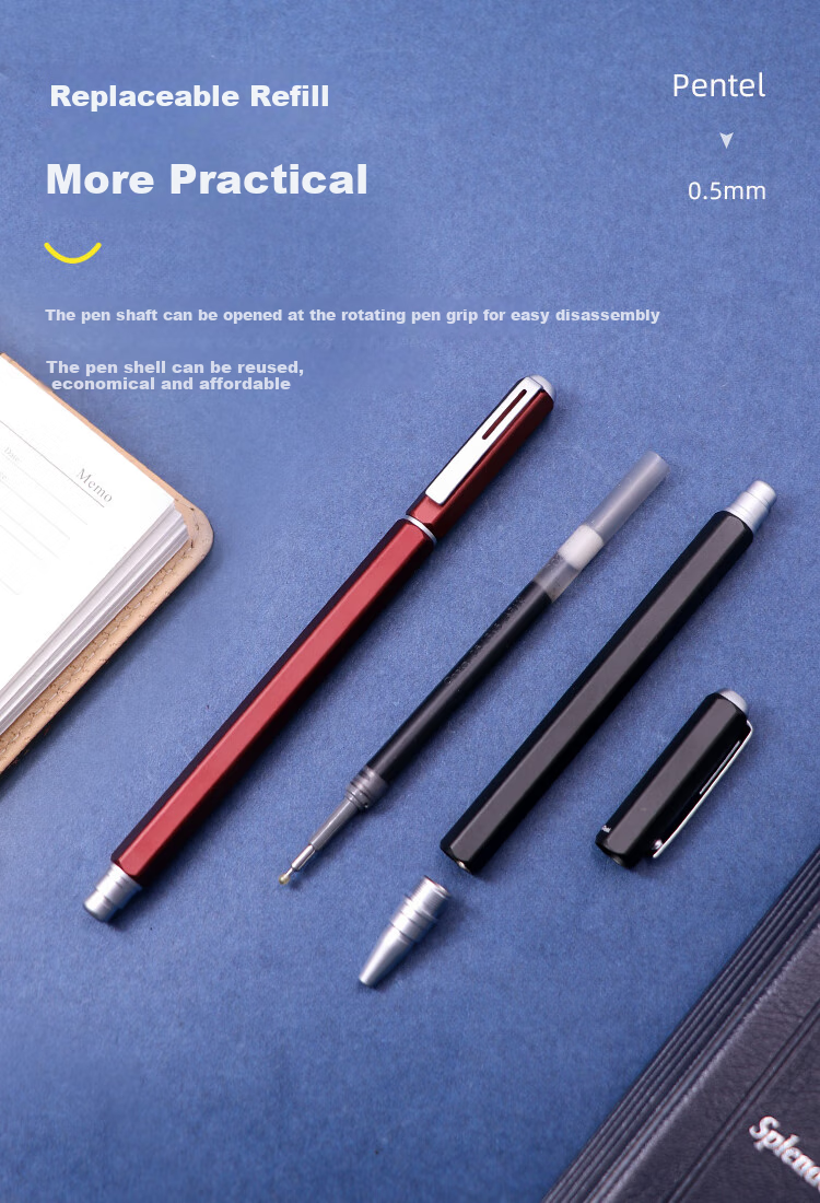 Pentel 0.5mm Business Gel Pen with Metal Barrel, Office Financial Signing Pen, Quick-Drying Ink Pen, BLN665D-AE, Gree 8