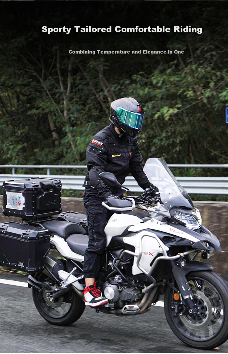 DUHAN Men's Motorcycle Riding Jacket Four-Season Racing Suit Upgraded Protective Gear Motorbike Protective Anti-Fall Detachable Liner Jacket 8