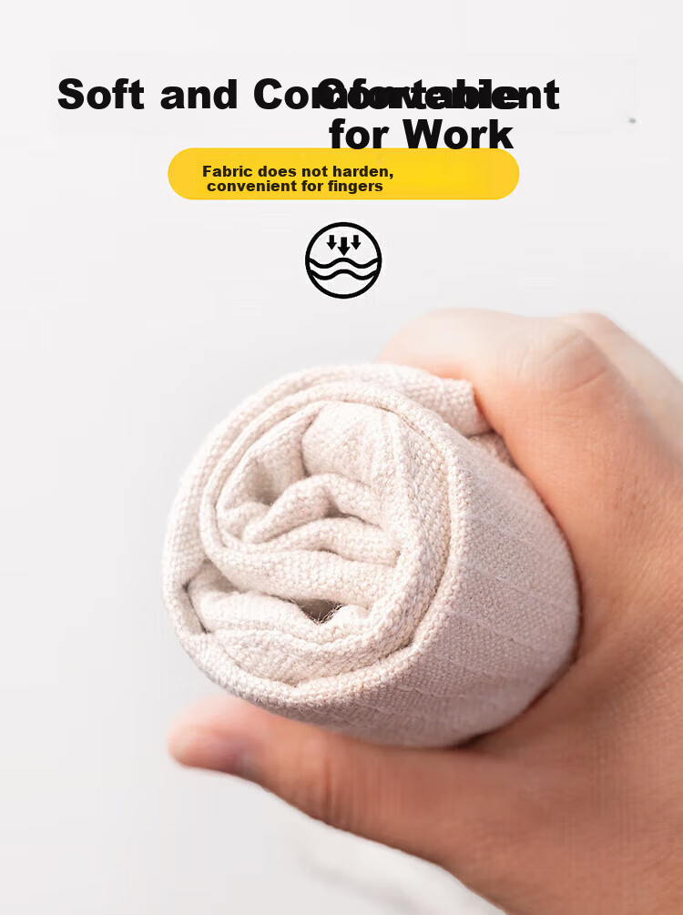 SHENGLI GCF240 Canvas Gloves, Work Gloves, Durable And Tear-Resistant, 24-Stitch Pattern, Double-Layer Cotton, White, Pack of 10 Pairs 5