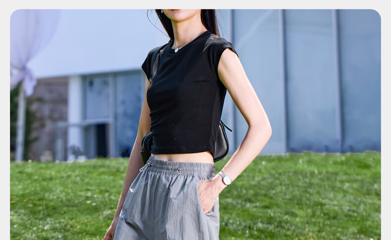 ESE-Y Quick-Dry Cooling Cargo Pants for Women, 2025 Summer New Style, Sun Protection Thin Wide-Leg Loose Paratrooper Pants, Gray And White, Size 28 33
