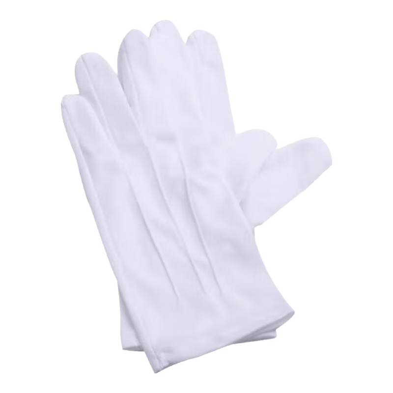Minggu Etiquette White Gloves, Three-Strap Buckle Style Duty Work Parade Security Gloves, 10 Pairs, CW995397