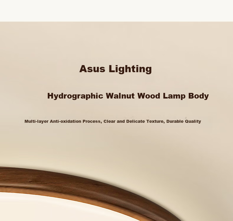 Huashuozhaoming American Walnut Wood, Vintage French Style Bedroom Ceiling Light, Modern Minimalist Round Design, Three-Color Adjustable Lighting 21