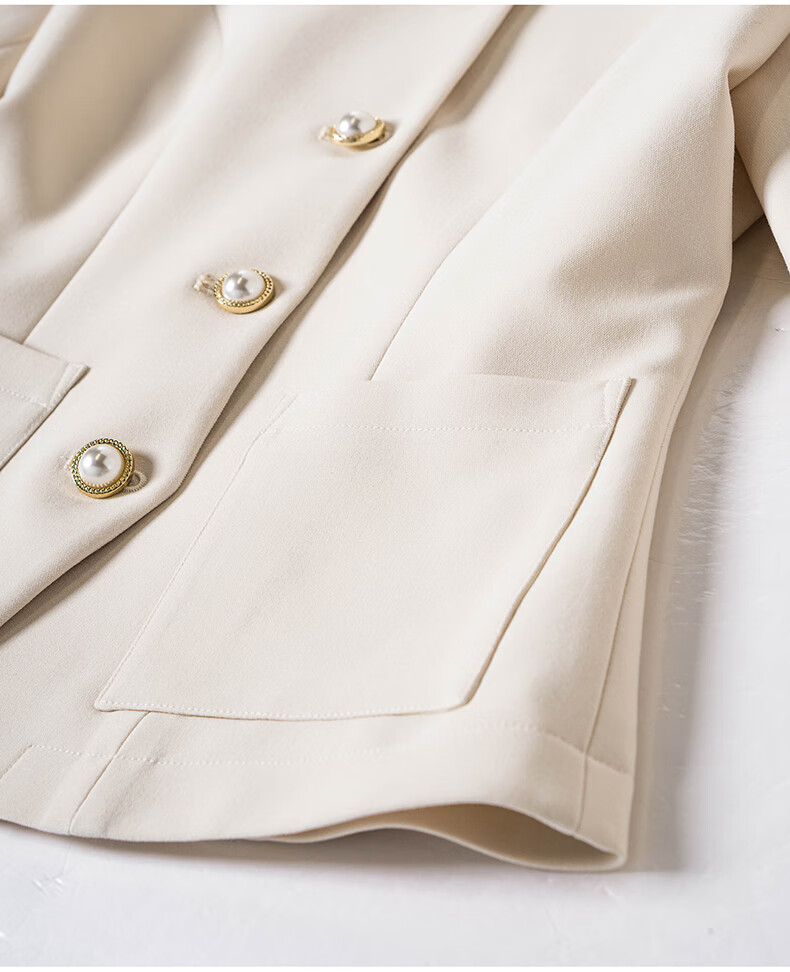 ROEYSHOUSE Women's Commuter Blazer 2026 Spring Intellectual Slim Fit Suit Jacket 11036 Apricot M 20