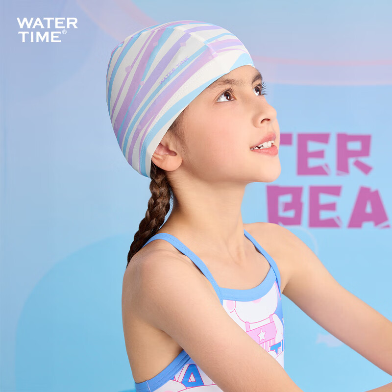 Детская шапочка для плавания WATERTIME, удобная, из эластичной ткани, с защитой головы, разноцветная