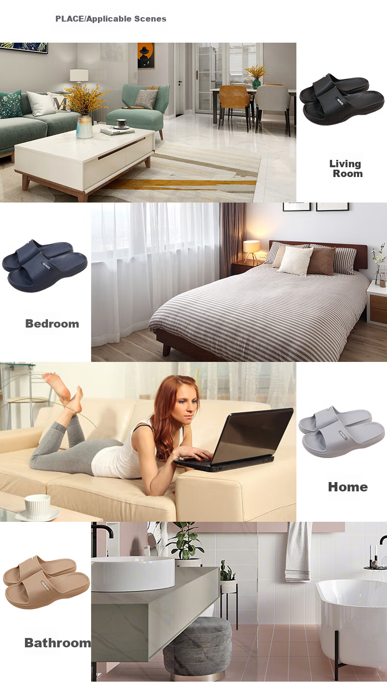 GUOLUOFEI Extra Large Slippers for Men And Women, Summer Indoor Home Bathroom EVA Shower Non-Slip Plus Size Black 50-51 3