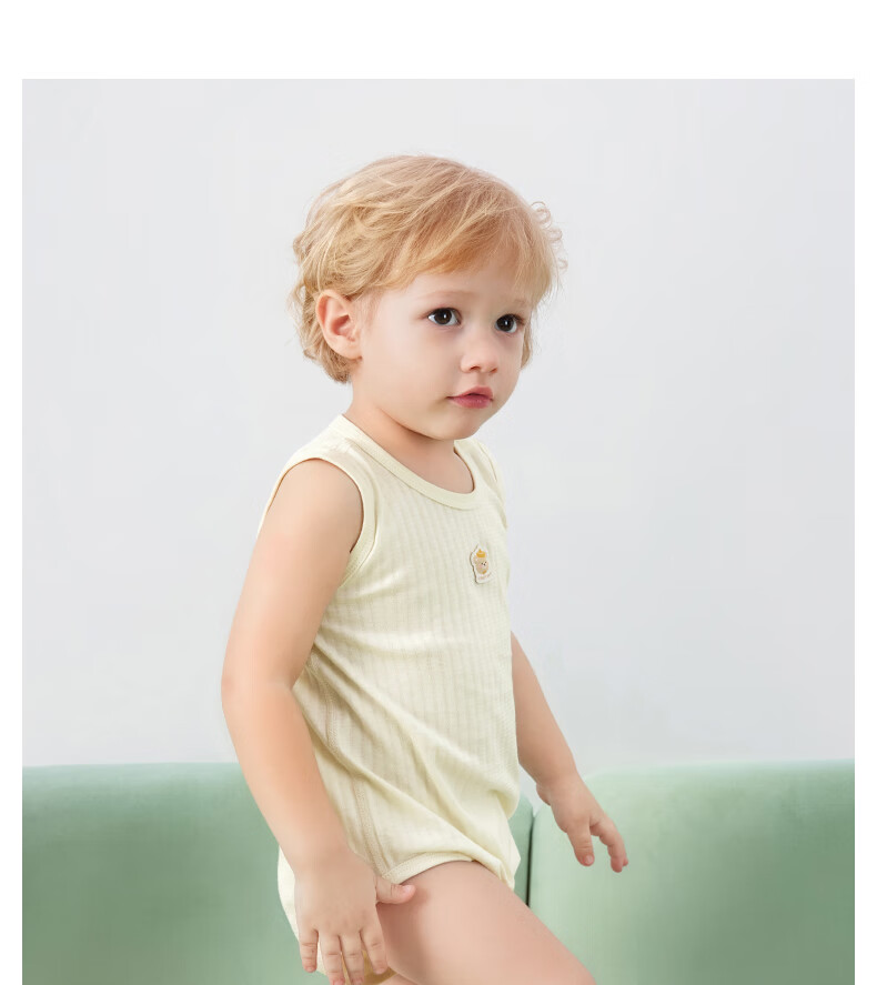 Beitaisi Baby Romper, Thin Summer Version, Infant Clothing, Newborn Breathable Sleeveless Vest, Jacquard One-Piece Bodysuit 11