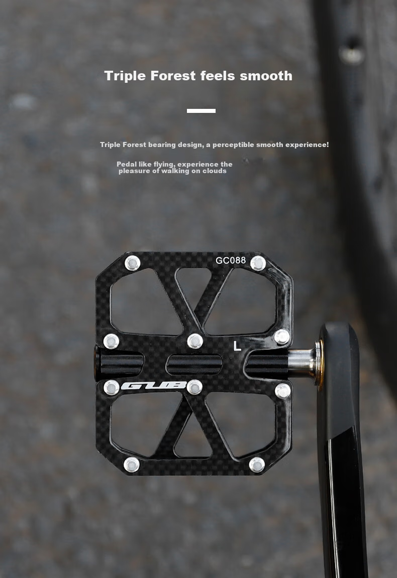 GUB Carbon Fiber Bicycle Pedals, Sanpei Lin Road Mountain Universal Titanium Bearing Pedals 9