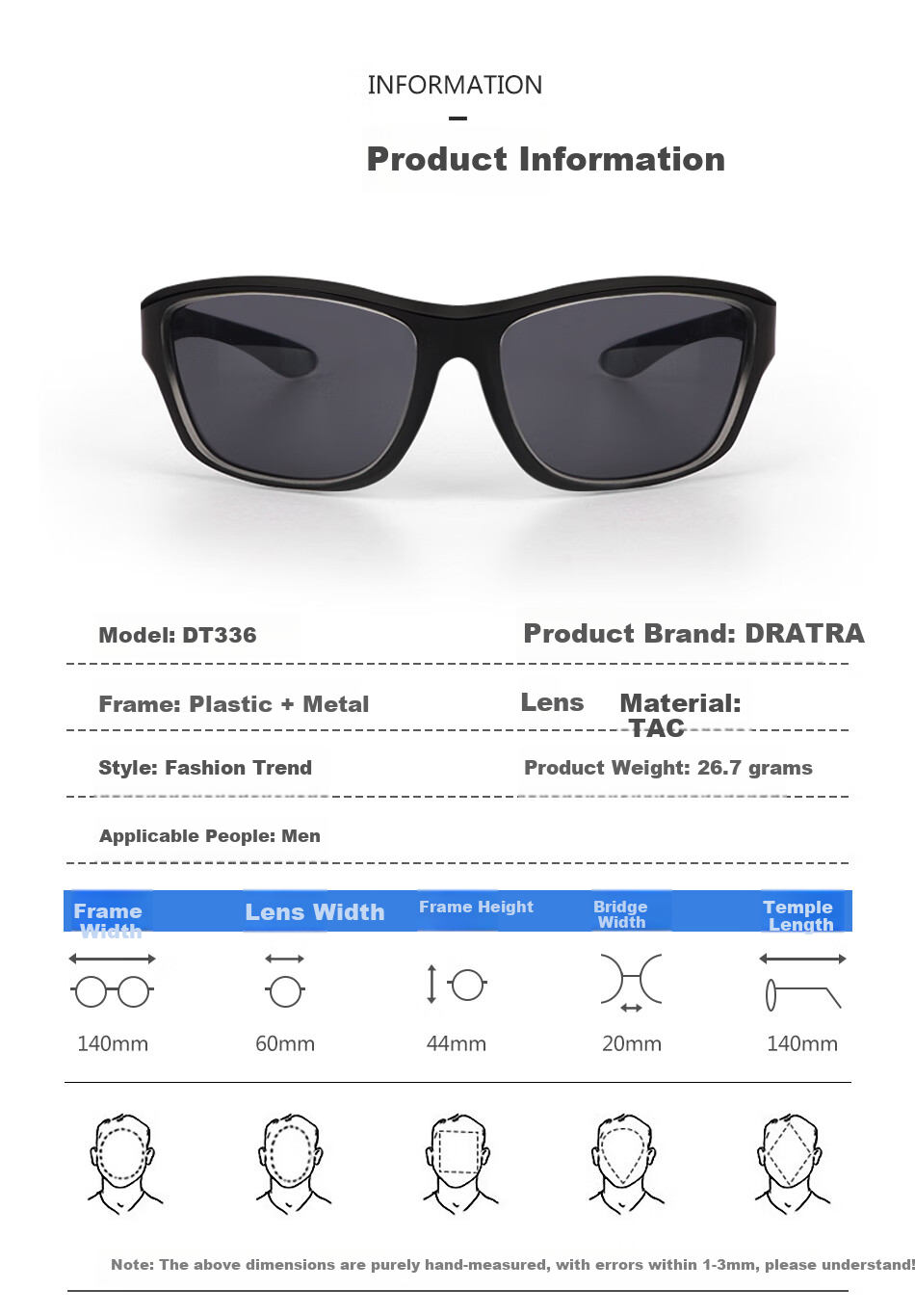 DRATRA Sunglasses for Men, High-Definition Polarized Driving Glasses, Cycling Glasses, Fishing Sunglasses, Driving Sun Protection Glasses, Father's Day Gift 3