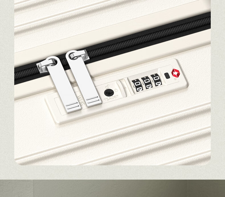 Huili High-Quality Wide Handle Suitcase, Carry-On Luggage, Small Password Lock Travel Case for Men And Women, White, 20 Inches 8