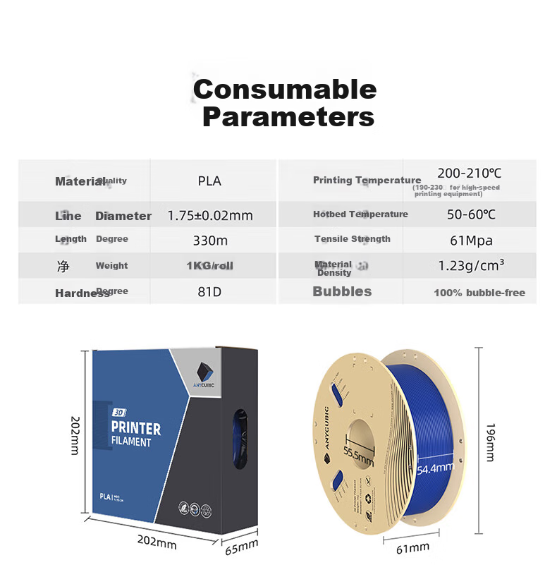 Zongweilifang 3D Printer Filament, PLA 1.75 High-Purity Material, 3D Printer Spool, Detachable Plate, RFID Intelligent Parameter Recognition, 1kg Transparent Color 17