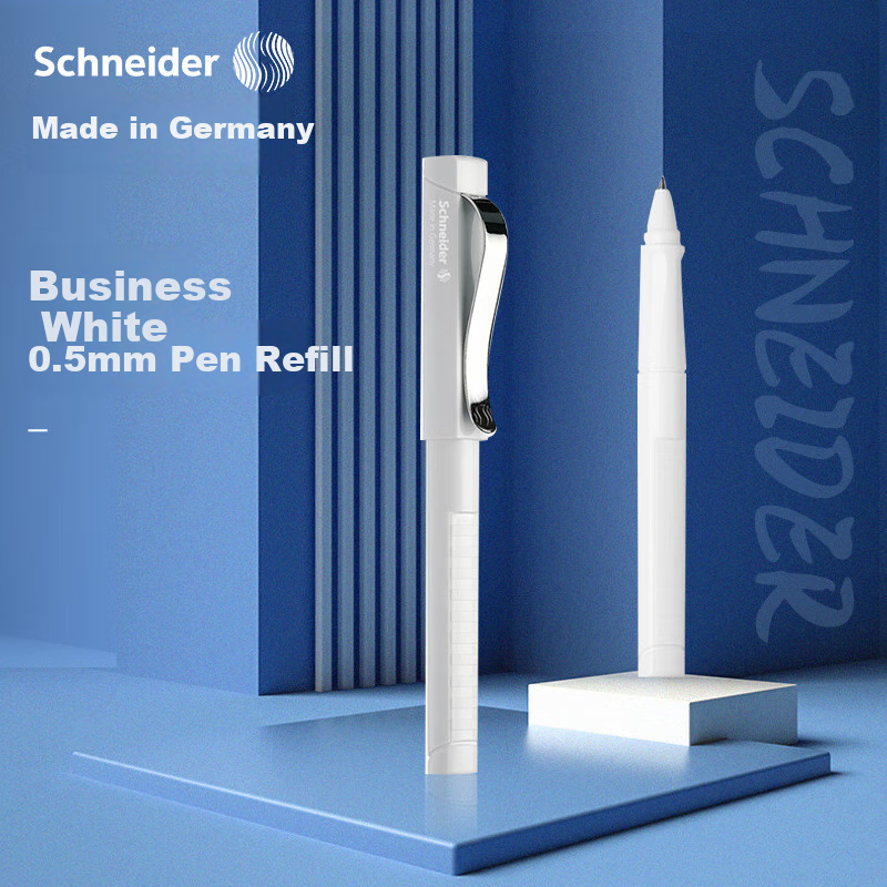 Schneider Ballpoint Pen, Classic Base Model, for Students And Adults, Office And Daily Use Writing, Refillable, Imported from Germany, Rollerball Pen, 0.5mm, White Barrel, 185049