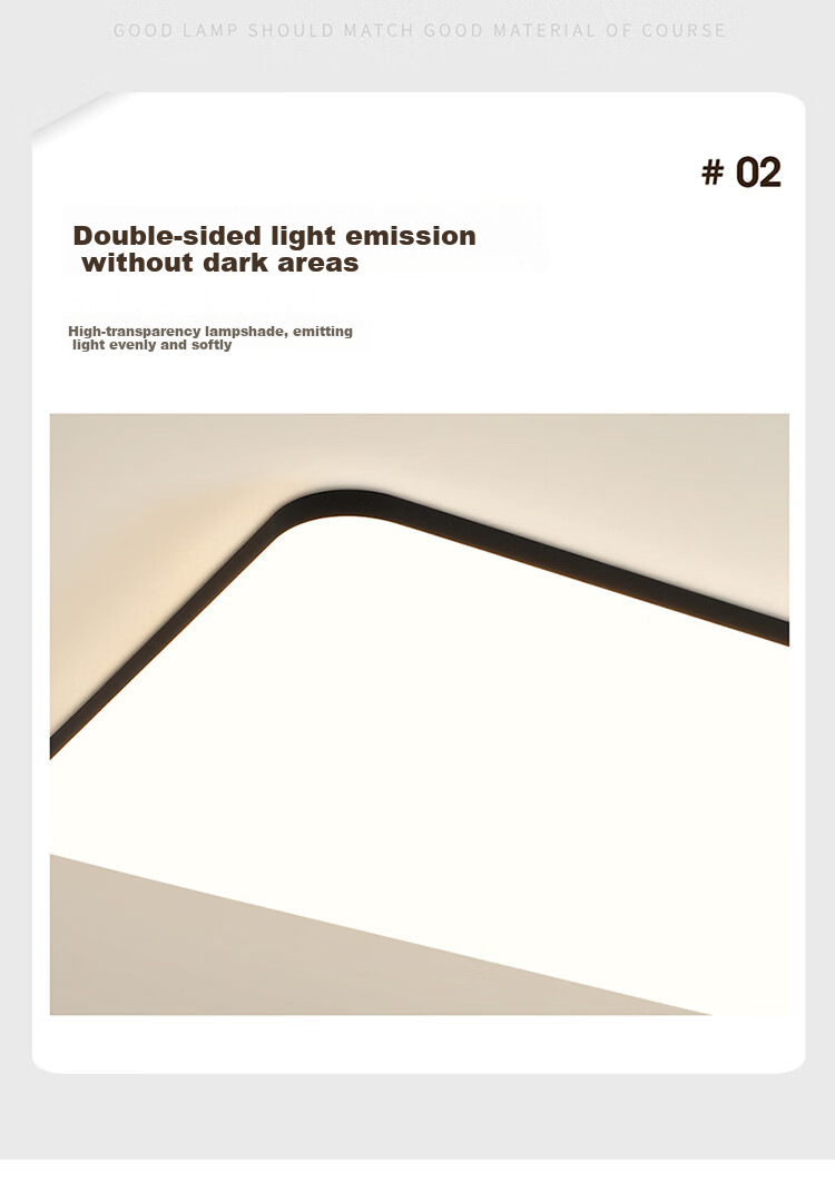 NVC Full Spectrum Eye Protection Ceiling Light, 132W, Living Room And Bedroom Smart Simple LED Fixture, Black - Langyu 11