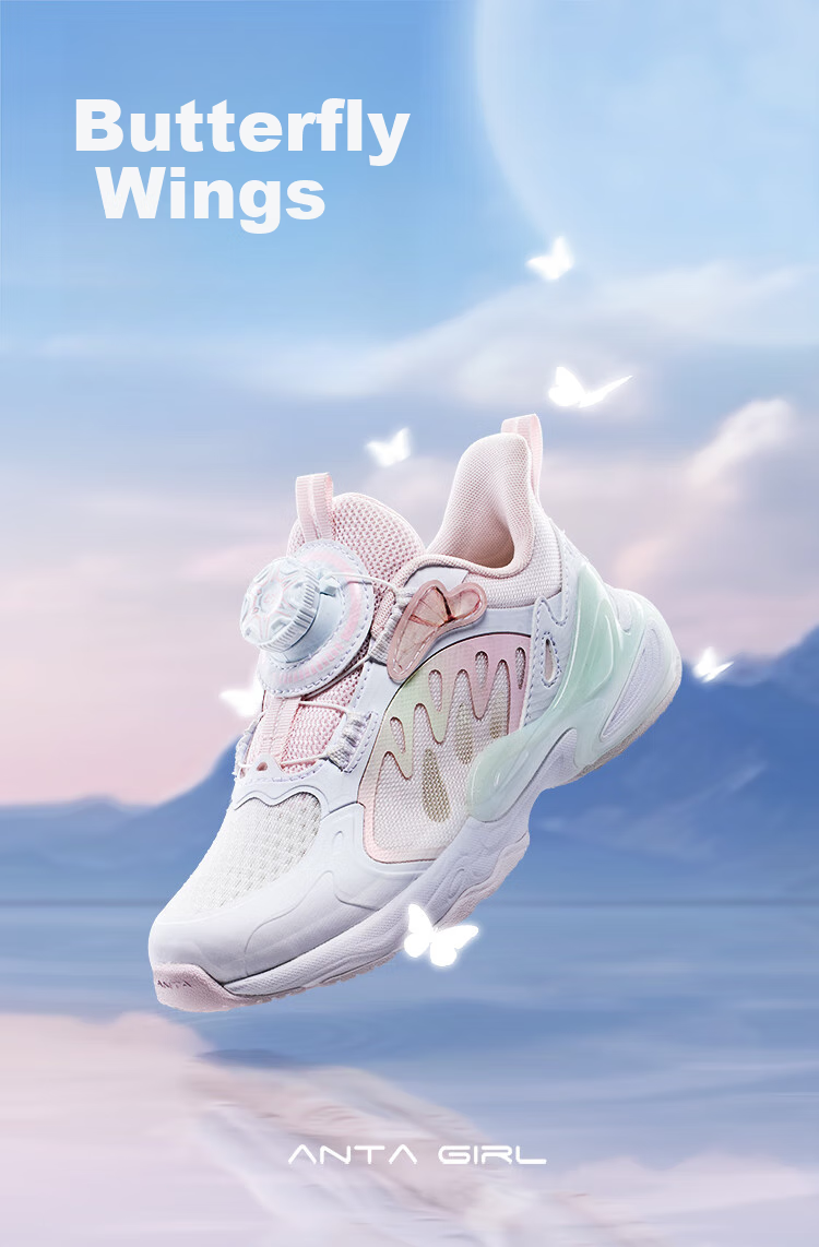 Anta Kids Sports Shoes Girls Toddler 2026 Summer Mesh Breathable Butterfly Wing Casual Shoes 322629922 1