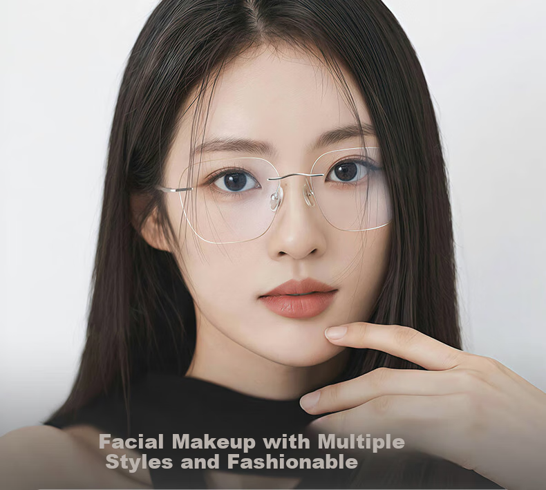 LOHO Rimless Glasses for Women, Prescription Available, Blue Light Blocking, Pure Desire, Ultra-Light, High-End Feel, Frameless Eyeglasses 6