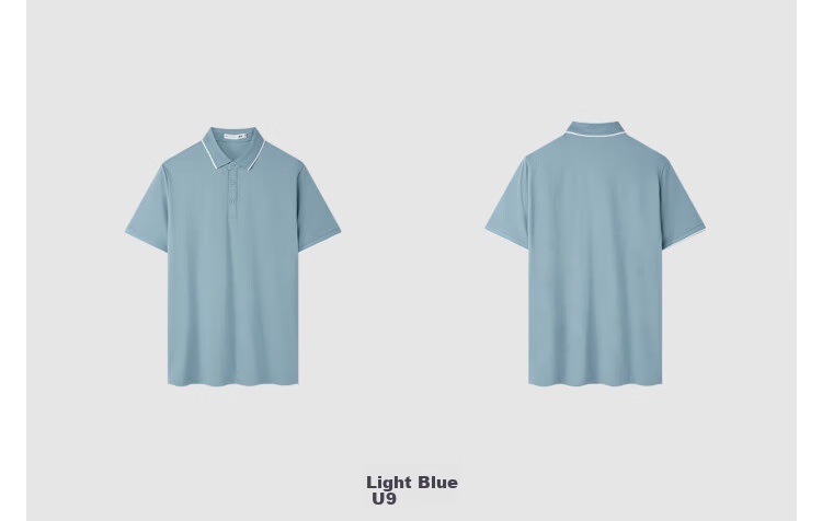 HLA Short-Sleeve Polo Shirt for Men, Light Business Classic Series, Turn-Down Collar, Summer 12