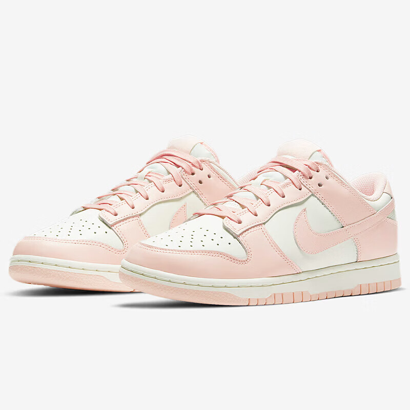 NIKE Women's Casual Skateboarding Shoes, DUNK Sneakers, DD1503-102 White And Pink, Size 40