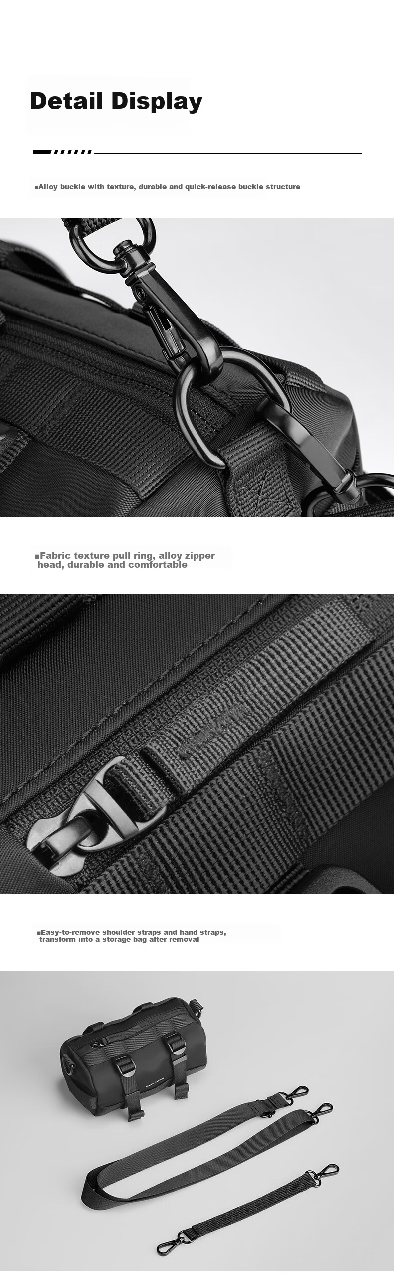 MARK RYDEN Shoulder Bag Crossbody Bag Sports Cylinder Small Bag for Men And Women, Outdoor Cycling Mini Backpack with Detachable Shoulder Strap 12