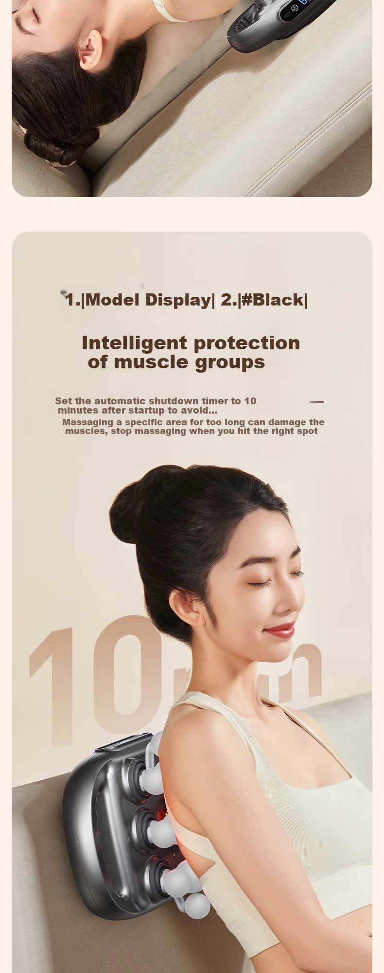 AUX 22-Head Fascia Gun Muscle Massager Professional Shoulder Neck Waist Back Full Body Multi-Head Neck Fascia Massage Device, Gift for Elders, Automatic Kneading for Waist And Legs, Mid-Autumn Festival Practical Gift 13