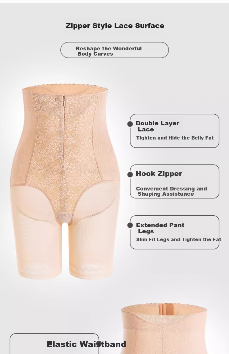 LangSha High Waist Tummy Control Butt Lifting Pants Women Strong Abdomen Slimming Seamless Thin Hook and Zipper Shaping Underwear Safety Shorts 3