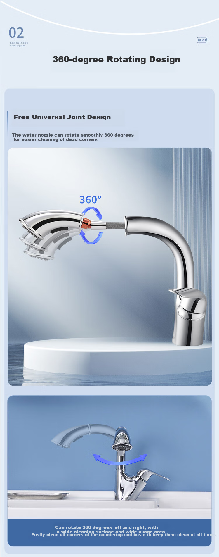MOEN Washbasin Faucet, Bathroom Sink Pull-Out Hot And Cold 59 Copper Multifunctional Faucet 91035 6