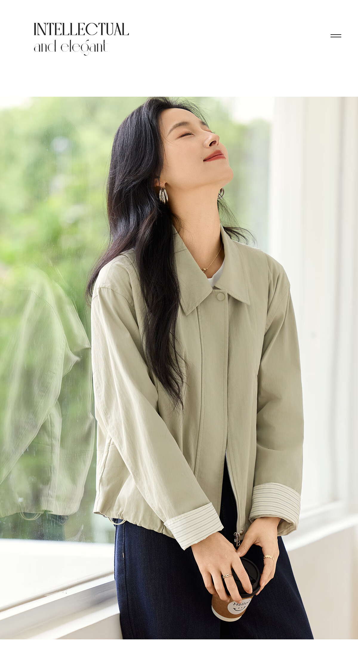 Chushen Spring Autumn Casual Jacket for Women Fashion Lapel Decorative Lines Simple Short Petite Coat Top S53D016 7