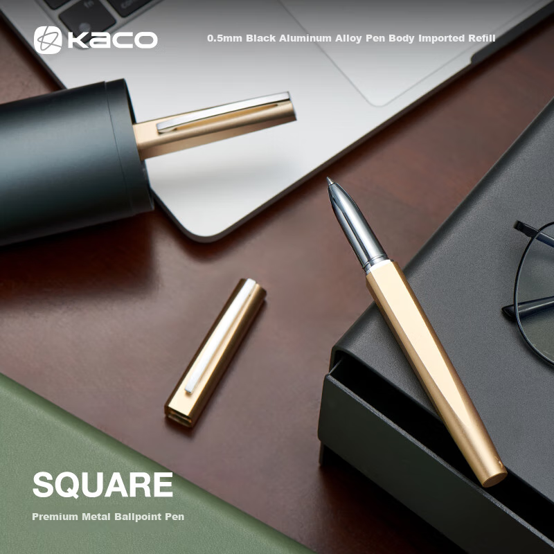KACO [Gift for Teachers] Premium Signature Pen 0.5mm Black Ballpoint Pen Birthday Gift for Men And Women Business Gift Gold