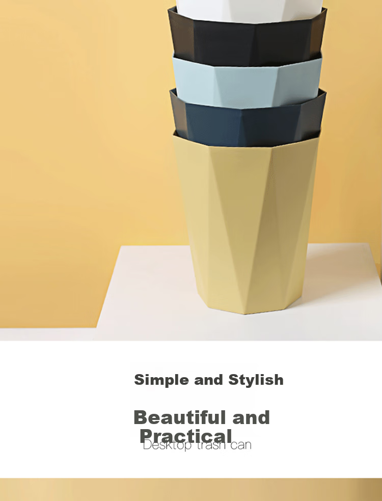 Miaomei Simple Trash Can 11L for Home, Dormitory, Living Room, Bathroom, Kitchen, Uncovered Nordic Style Creative Bedroom Office 8