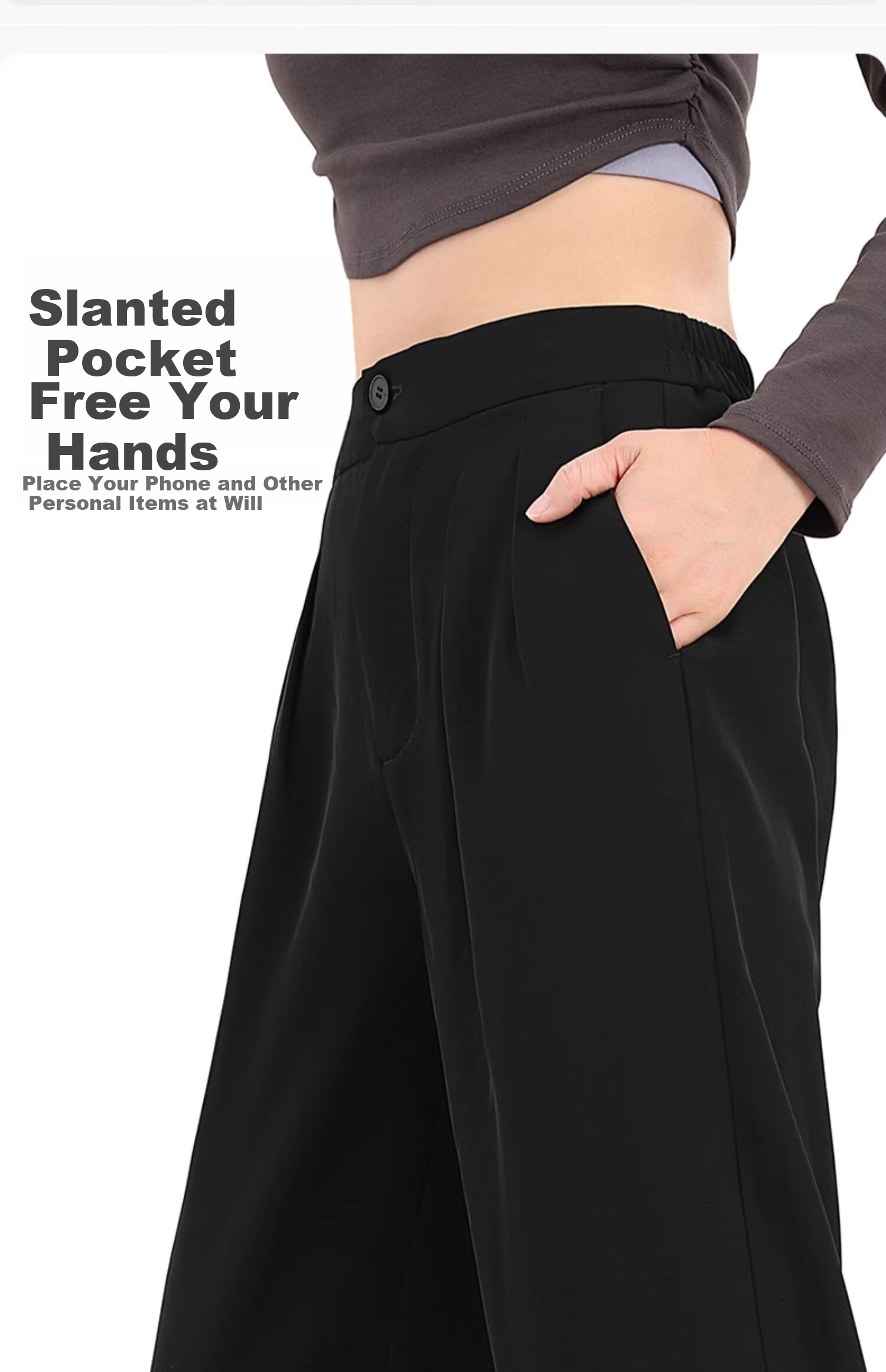 CAMEL Korean-Style Dress Pants, Black, Loose Casual Trousers, Apricot Color, High-End Drape, Straight-Leg Wide-Leg Pants Y24BY09012 7