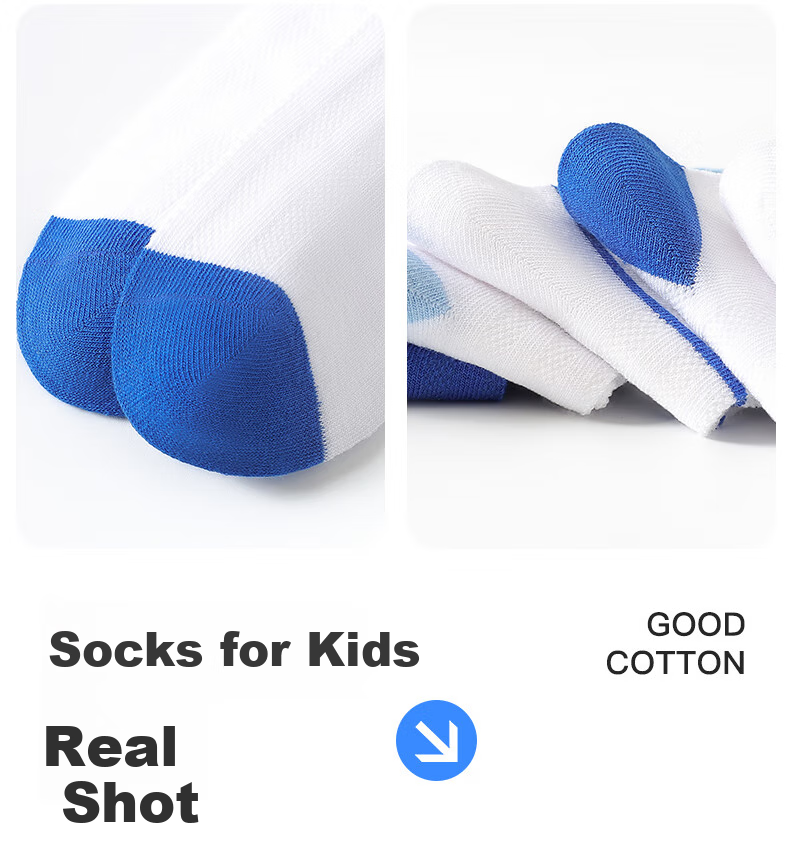 LangSha Children's Socks for Boys, Spring And Summer Mesh Thin Sports Socks, Comfortable Breathable Mid to Big Kids Student Boys Short Socks, 6 Pairs 10