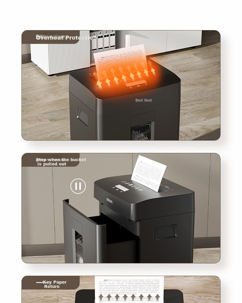 Deli Shredder, Level 5 Security, Single Pass 8 Sheets, Continuous Shredding for 20 Minutes, Large Powerful Office-Specific Paper Shredder, 23L Capacity, Can Shred with Staples, GA510 10