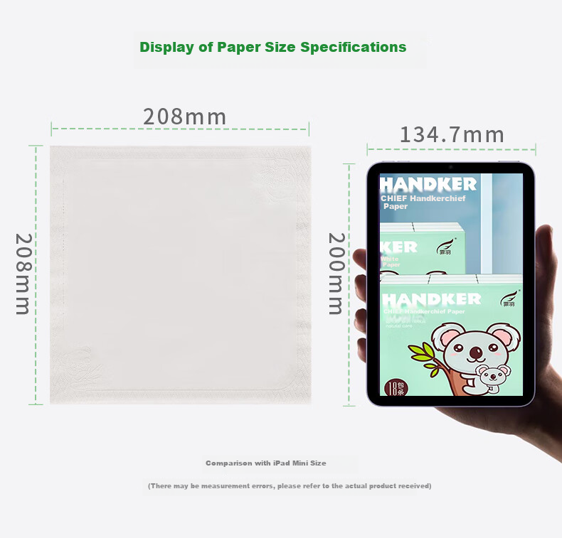 Feiyu Handkerchief Tissue Paper, Unscented, 4-Ply, 7 Sheets * 18 Packs, Facial Tissues, Small Pack Napkins, Toilet Paper, Portable And Personal Use 8