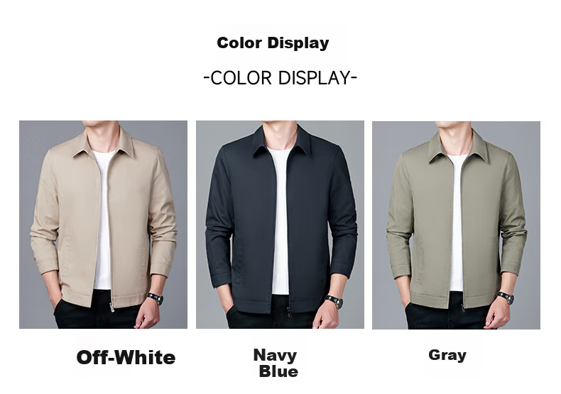 Pierre Cardin [100% Cotton] Skin-Friendly Pure Cotton Jacket for Young And Middle-Aged Men, Spring And Autumn Casual Lapel Workwear for Dads 9