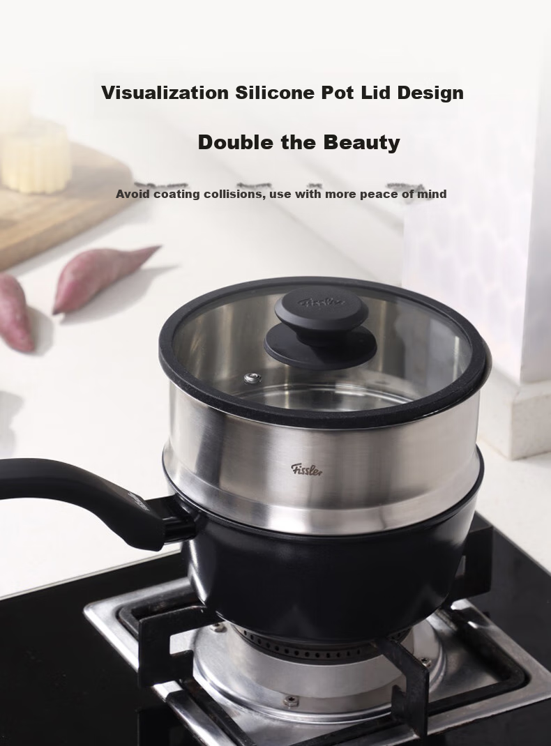 Feishile Ceramic Non-Stick Milk Pot 18cm, Household Ceramic Cookware for Single Serving, Baby Food Pot, Breakfast Noodle Pot 4