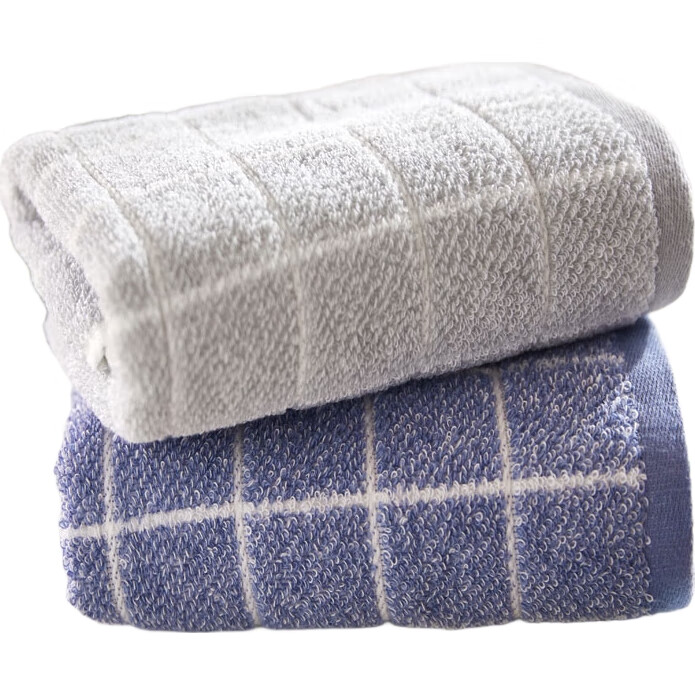 Набор полотенец Grace Classic Plaid Series, 2 шт., синий/серый, 100% хлопок, артикул 100003945543