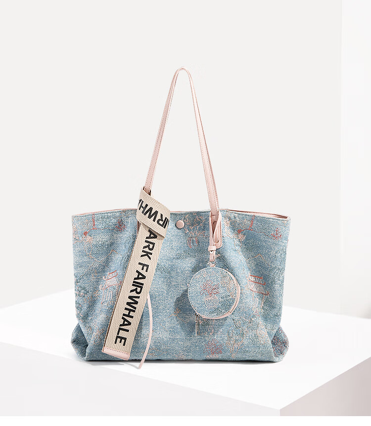 Mark Fairwhale Embroidered Casual Large Capacity Tote Bag Daily Commuter Versatile Shoulder Handbag Birthday Mother's Day Gift 1