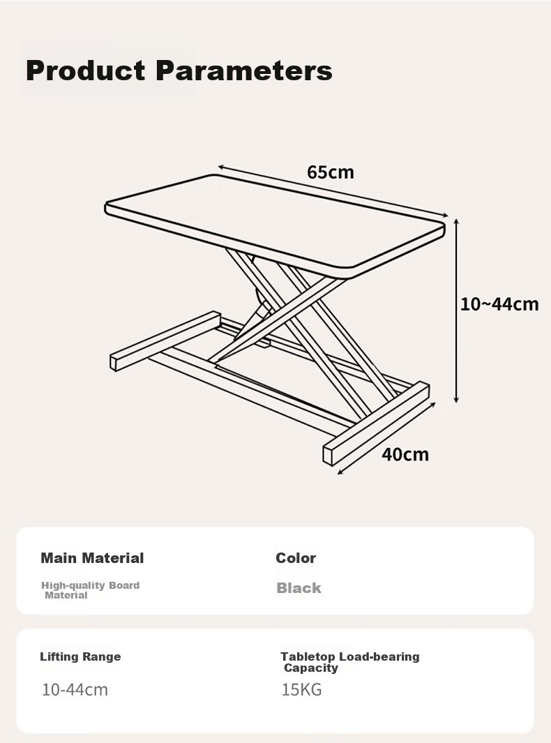 Xiaomo Height Adjustable Computer Desk, Standing Desk Converter, Ergonomic Standing Desk, Office Desk with Monitor Stand 13