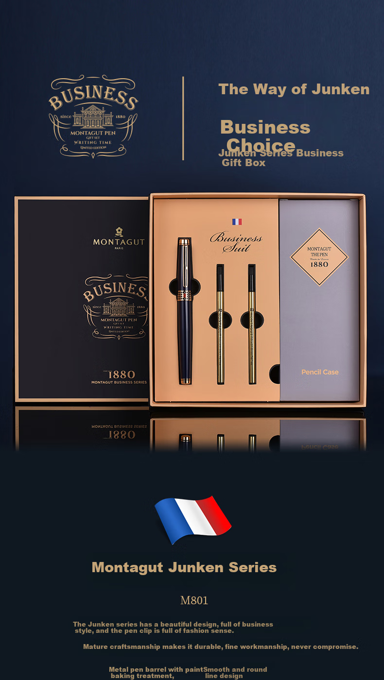 MONTAGUT [Best-Selling Product] Signature Pen for Men And Women, Business Writing Office High-End Gift Box Set, Gift Companion Gift Junken Series Gray 0.5mm 1