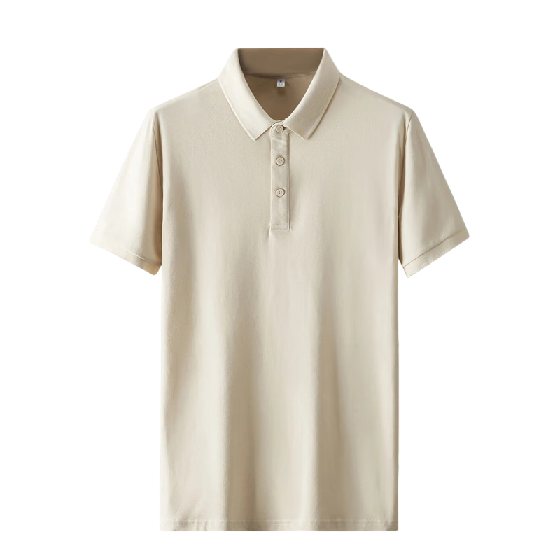 Jeanswest Men's Polo Shirt Short Sleeve 2026 Summer New Pure Cotton Trendy Casual Versatile Top Beige L