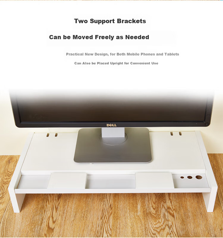 ECOLA Computer Monitor Riser Stand, Desktop Screen Double-Layer Bracket, Office Desk Organizer Shelf, Storage Rack, VT01WT, White 5