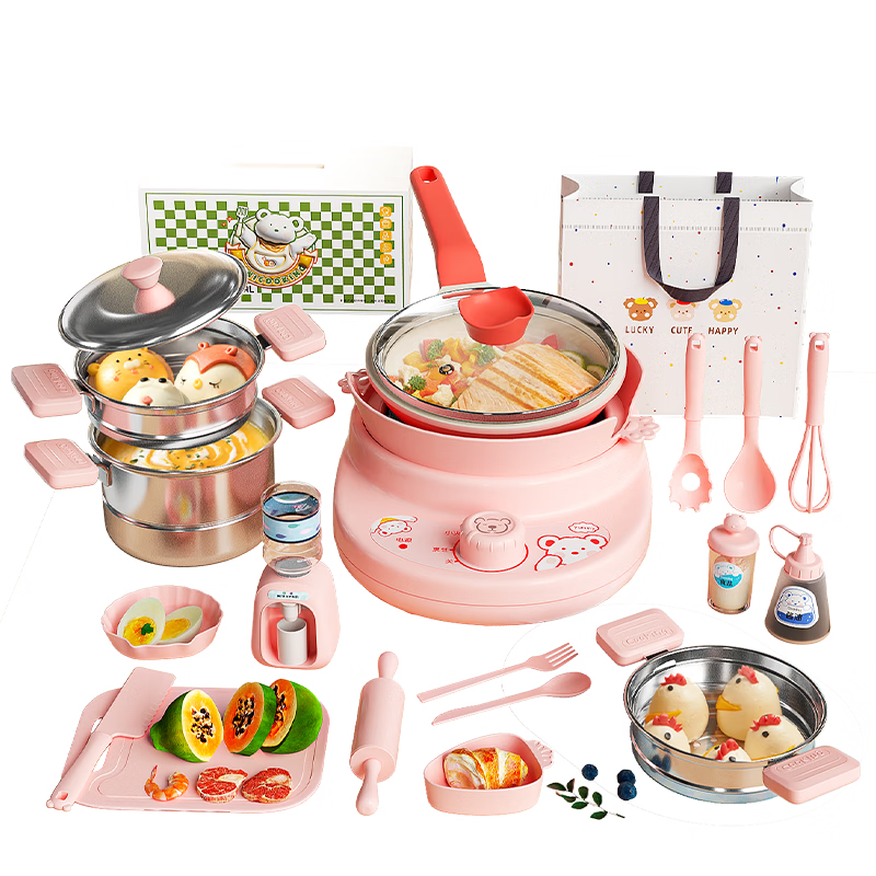 Lixiang Mini Kitchen Real Cooking Full Set Edible Cookware Pretend Play Toy for Boys and Girls Children's Birthday and Children's Day Gift