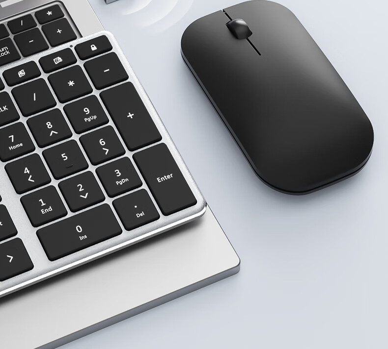 B.O.W Hangshi HW236L-2 Rechargeable Ultra-Thin Silent Wireless Keyboard And Mouse Set, 99 Keys, Compatible with Desktop And Laptop Computers for Office And Home Use, Silver And White 16