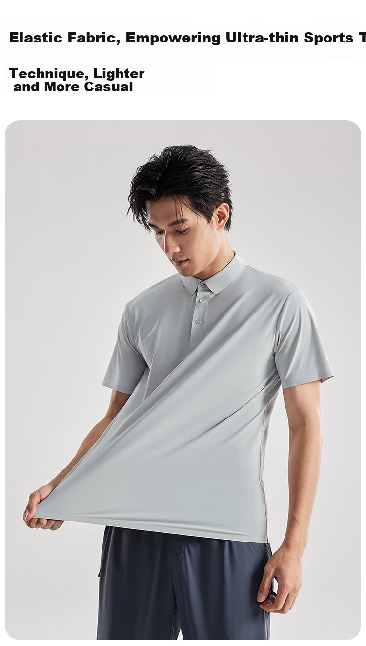 Pioneer Camp Polo Shirt for Men, Summer New Style, Ice Silk Cool Feeling Sun Protection Shirt, Men's Short-Sleeve Business Casual Half-Sleeve T-Shirt 5