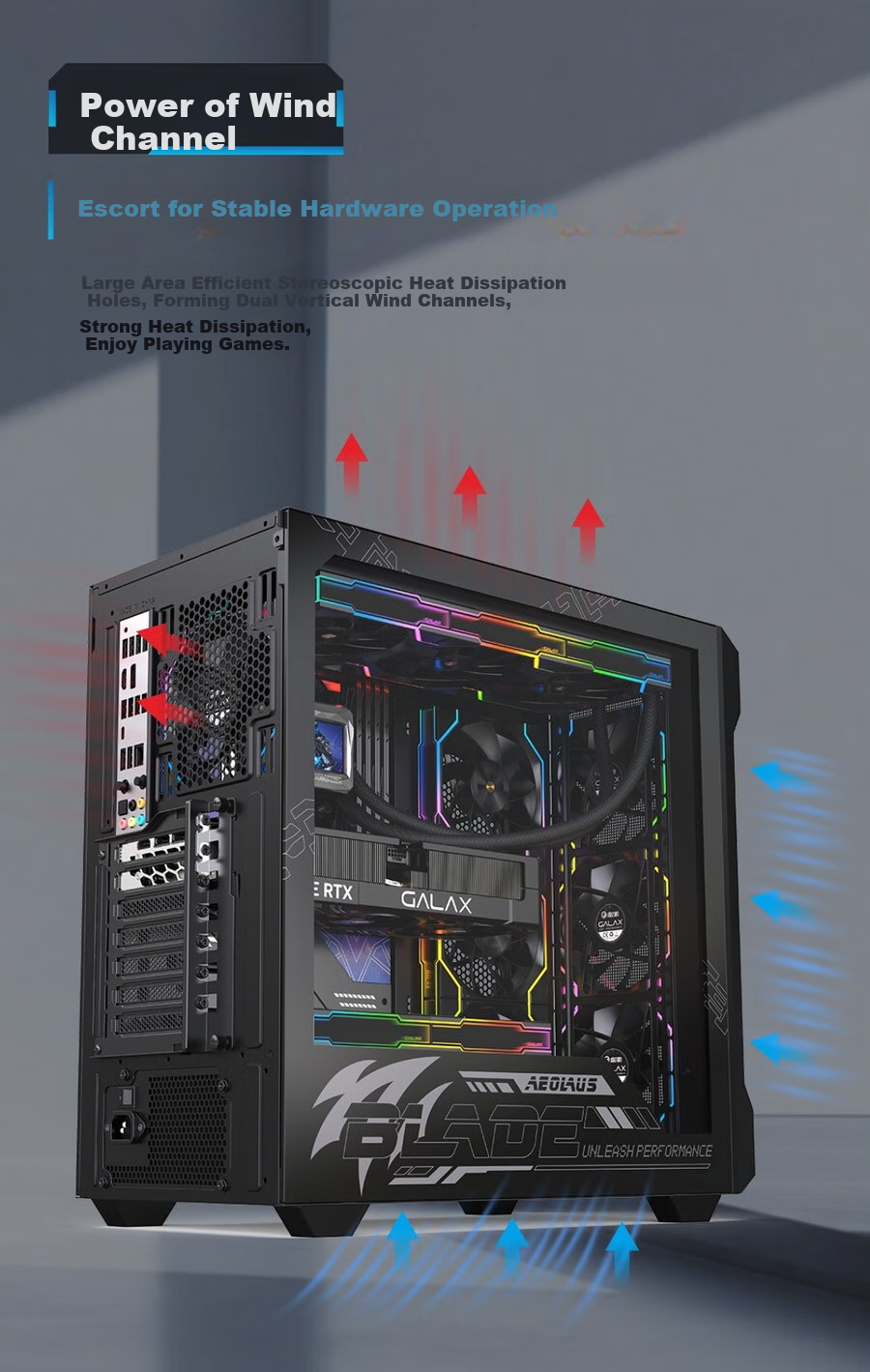 Yingchi Gaming Desktop Computer Case, Black (ATX/TYPE-C/Rapid Disassembly/Back-Mounted Motherboard Compatible/Vertical Graphics Card Installation/Integrated Cable Management/Component Box) 4