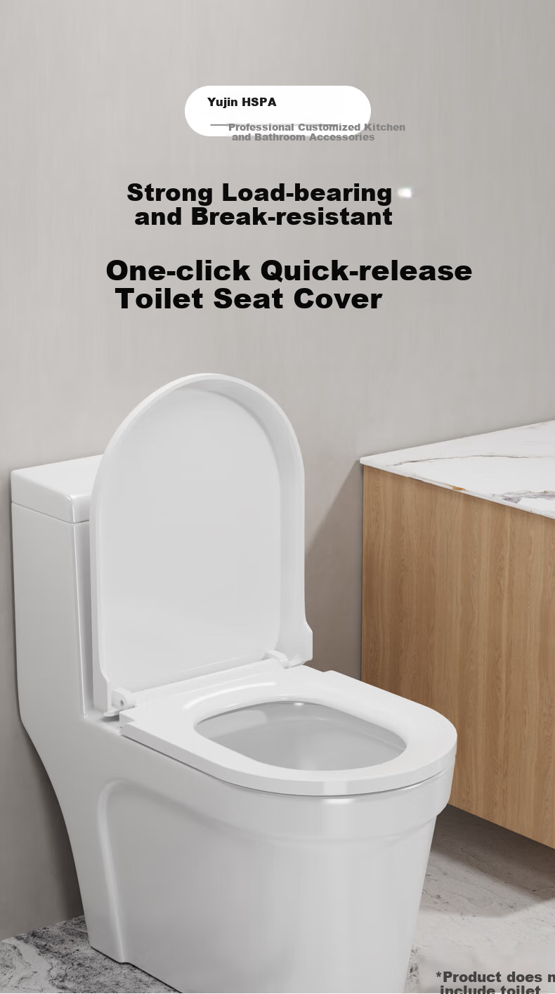 HSPA Universal Thickened Toilet Seat Cover One-Button Quick Install Old Style U-Shaped Toilet Ring Accessory PT-1121 2