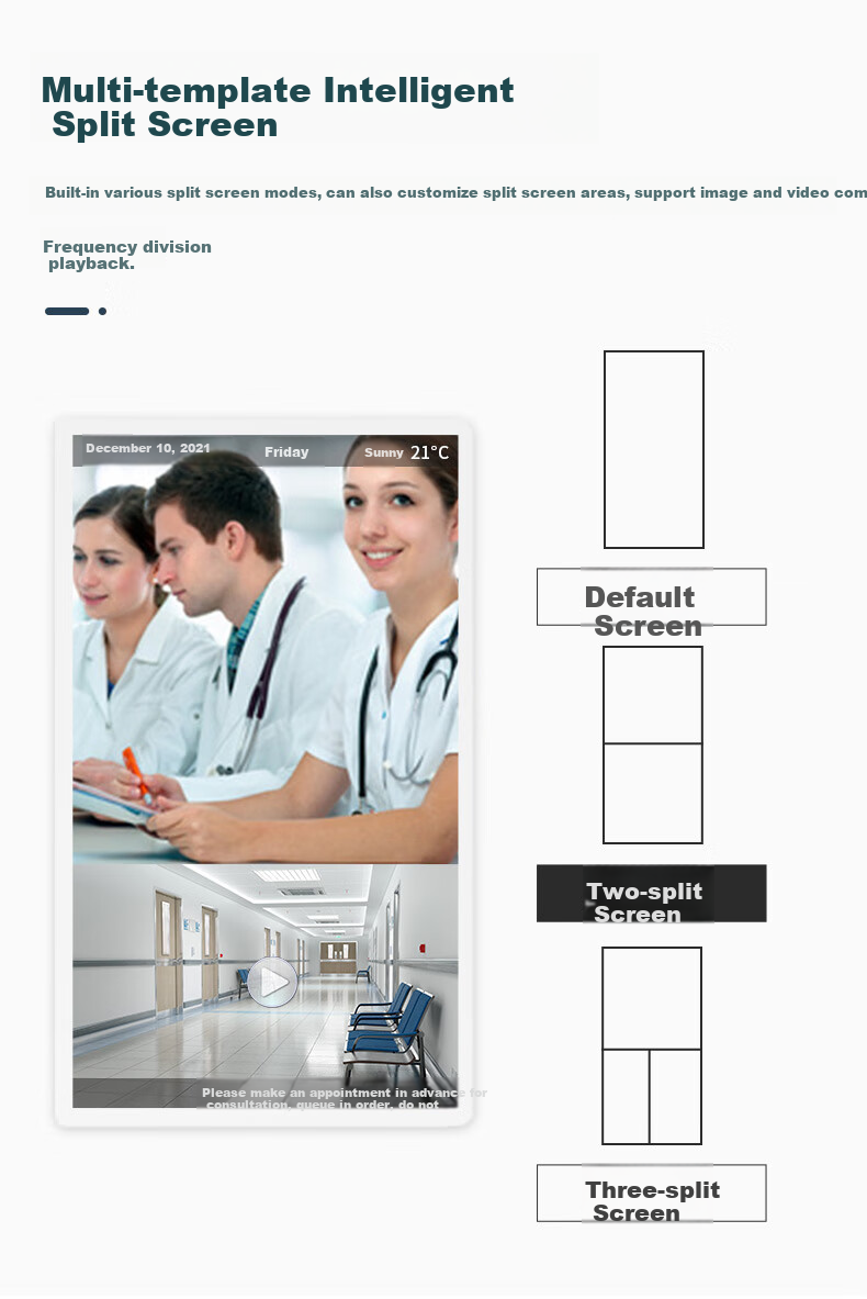 SANGENIU 21.5-Inch Triage Screen, Hospital Information System Call Display, Elevator Advertising Screen, Ultra-Thin Wall-Mounted Display, Wall-Hanging Advertising Machine 4